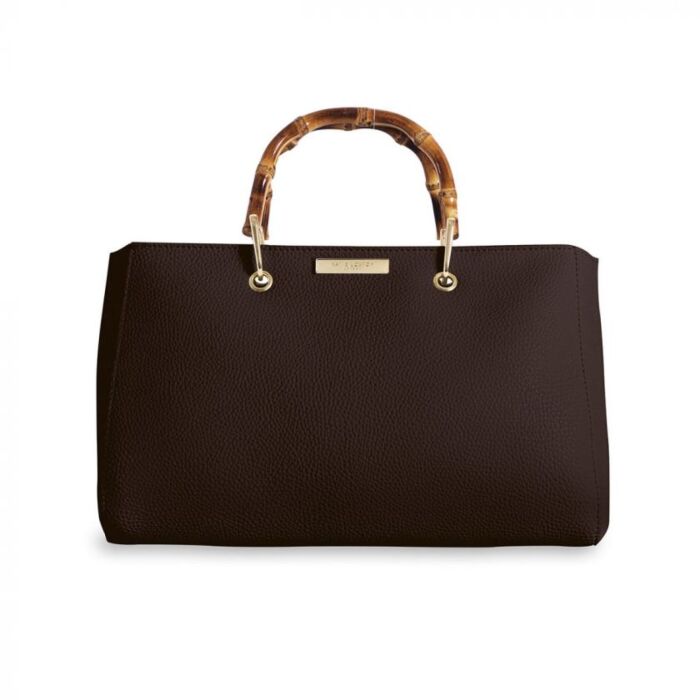 Katie Loxton Avery Bamboo Bag - Dark Brown